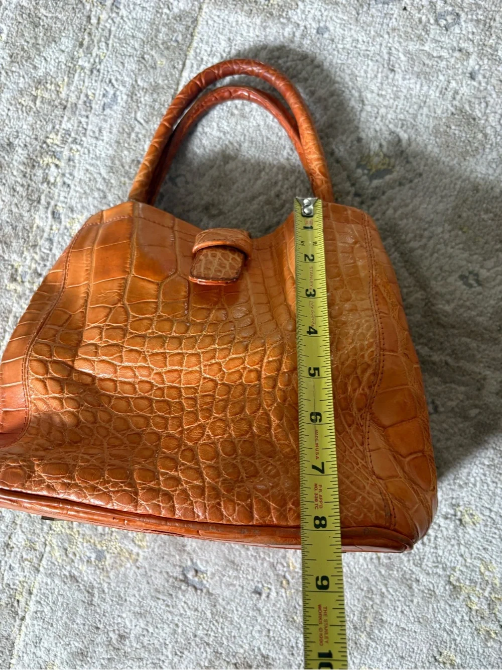 Colombo Via Della Spiga Orange Crocodile Leather Bag